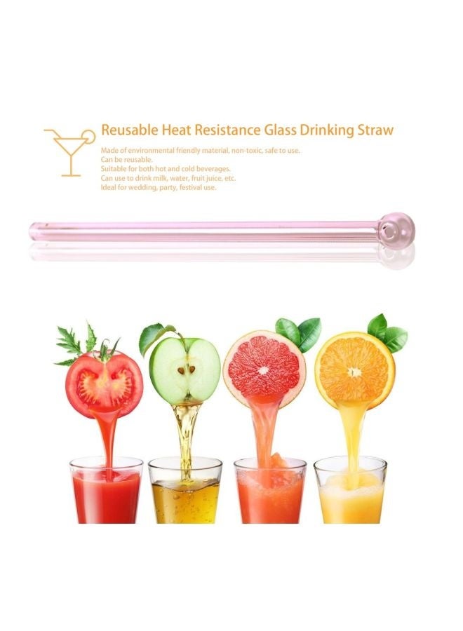 Colored spherical filter glass drinking straw, lip-protecting, heat-resistant, suitable for juice, milk and water consumption. - Image 4